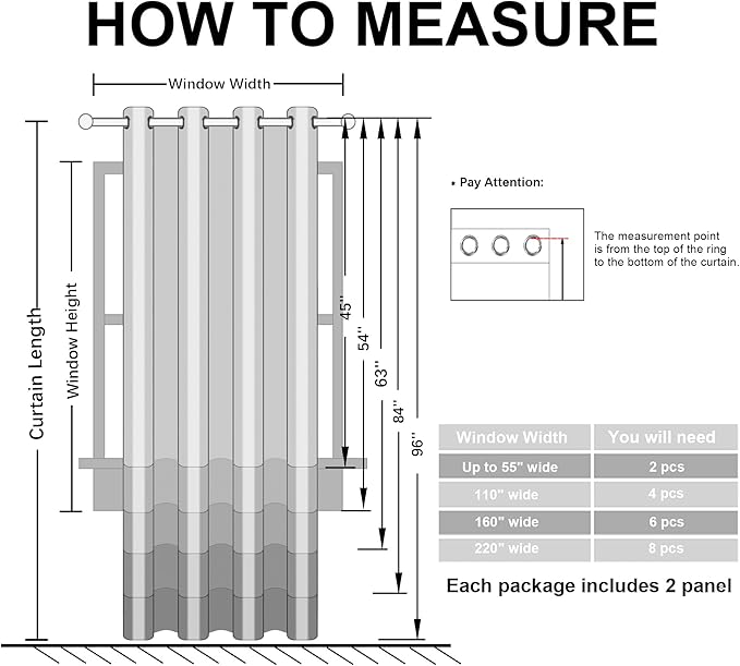 Hiasan Blackout Curtains for Bedroom, 52 x 96 Inches Long