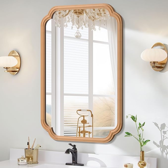 Wood Bathroom Mirror for Wall Mounted