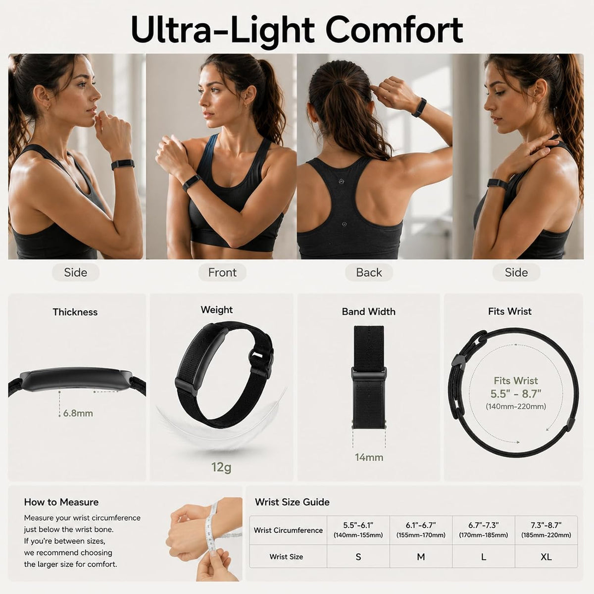 Yihou Smart Fitness Tracker for Women & Men Ultra-Thin Minimalist Smart B...