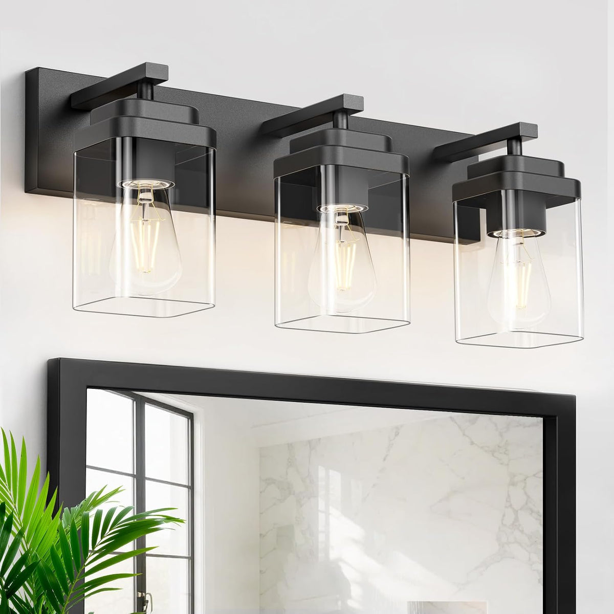Black Bathroom Light Fixtures, 3 Lights Bathroom Lighting Fixtures Over Mirro...