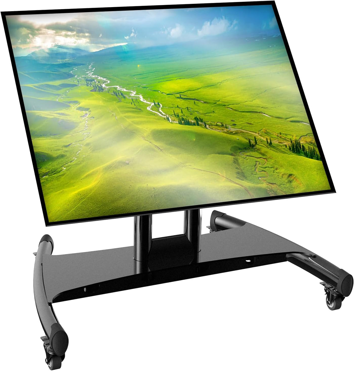 Rolling TV Stand, Portable Mobile Floor Confidence Monitor Stand on Wheels