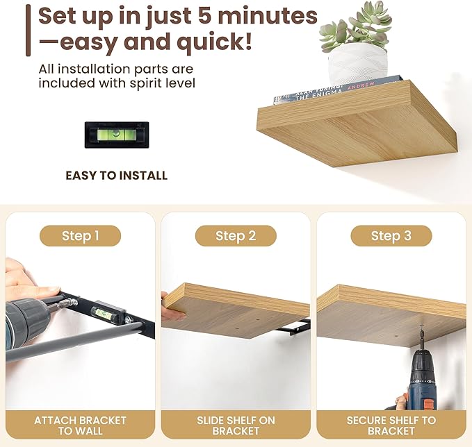 Fun Memories Square Floating Shelves (Set of 4)