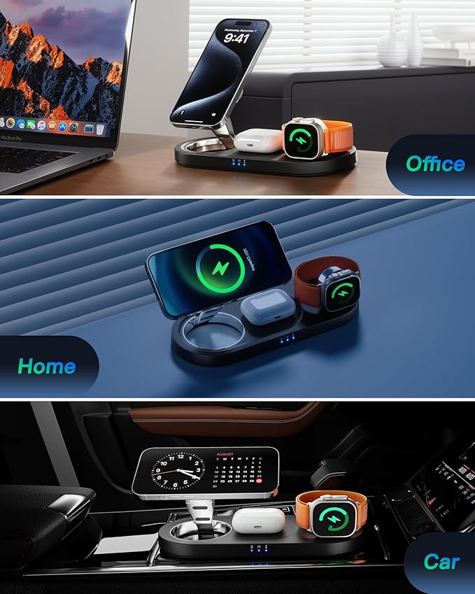 Upgraded 3 in 1 Wireless Charging Station
