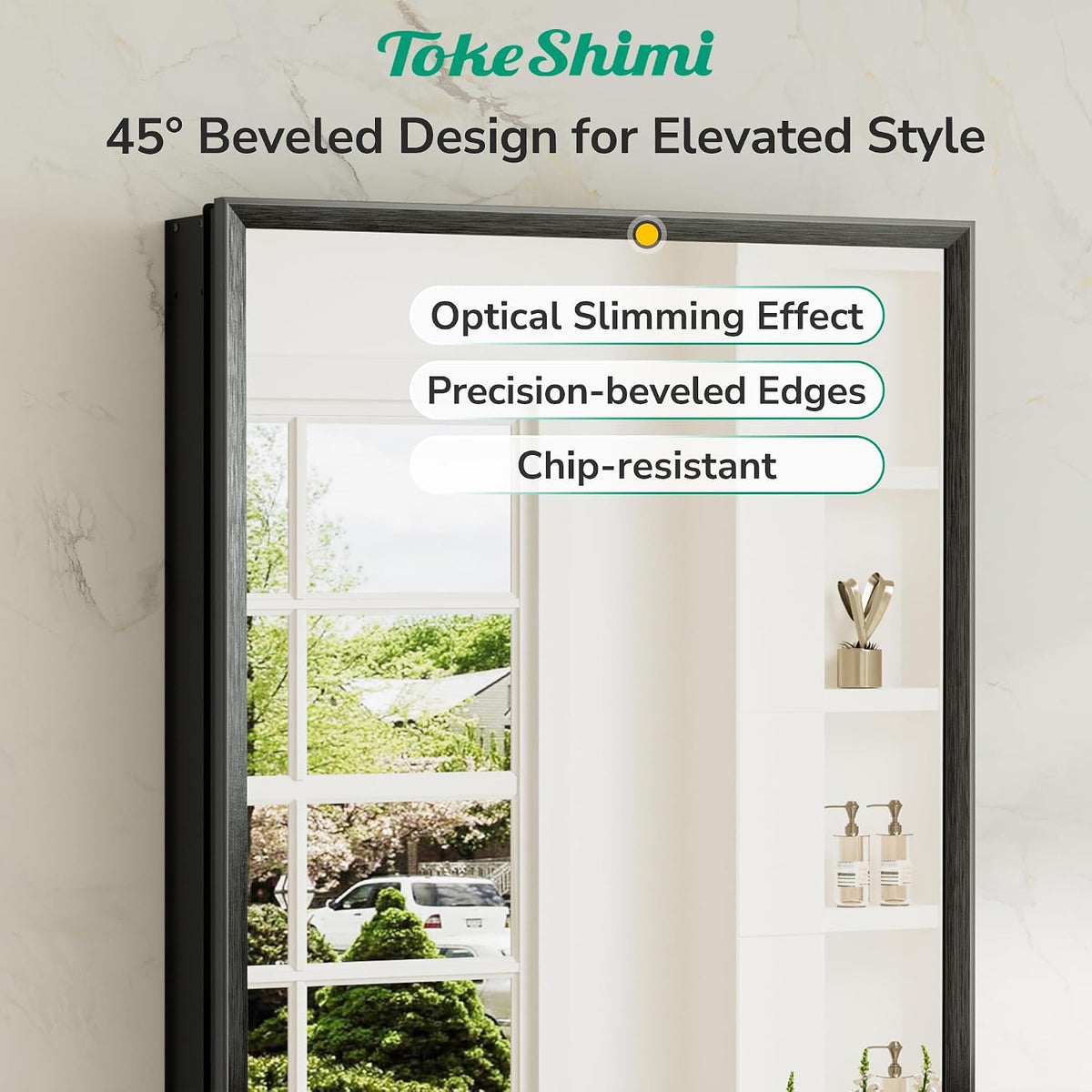 TokeShimi 14 x 18 Recessed Medicine Cabinet, Assembly Required, Black Bathroo...