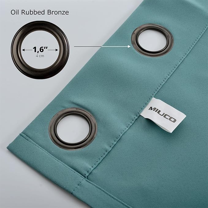 MIUCO 1 Pair Thermal Insulated Grommet 52-Inch-by-95-Inch Blackout Window