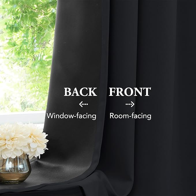 Beauoop 100% Blackout Curtains 84 Inches Long