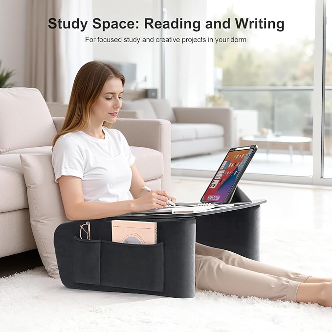 Lap Desk for Adults with Arm Rests, Ergonomic Laptop Pillow Stand for Bed