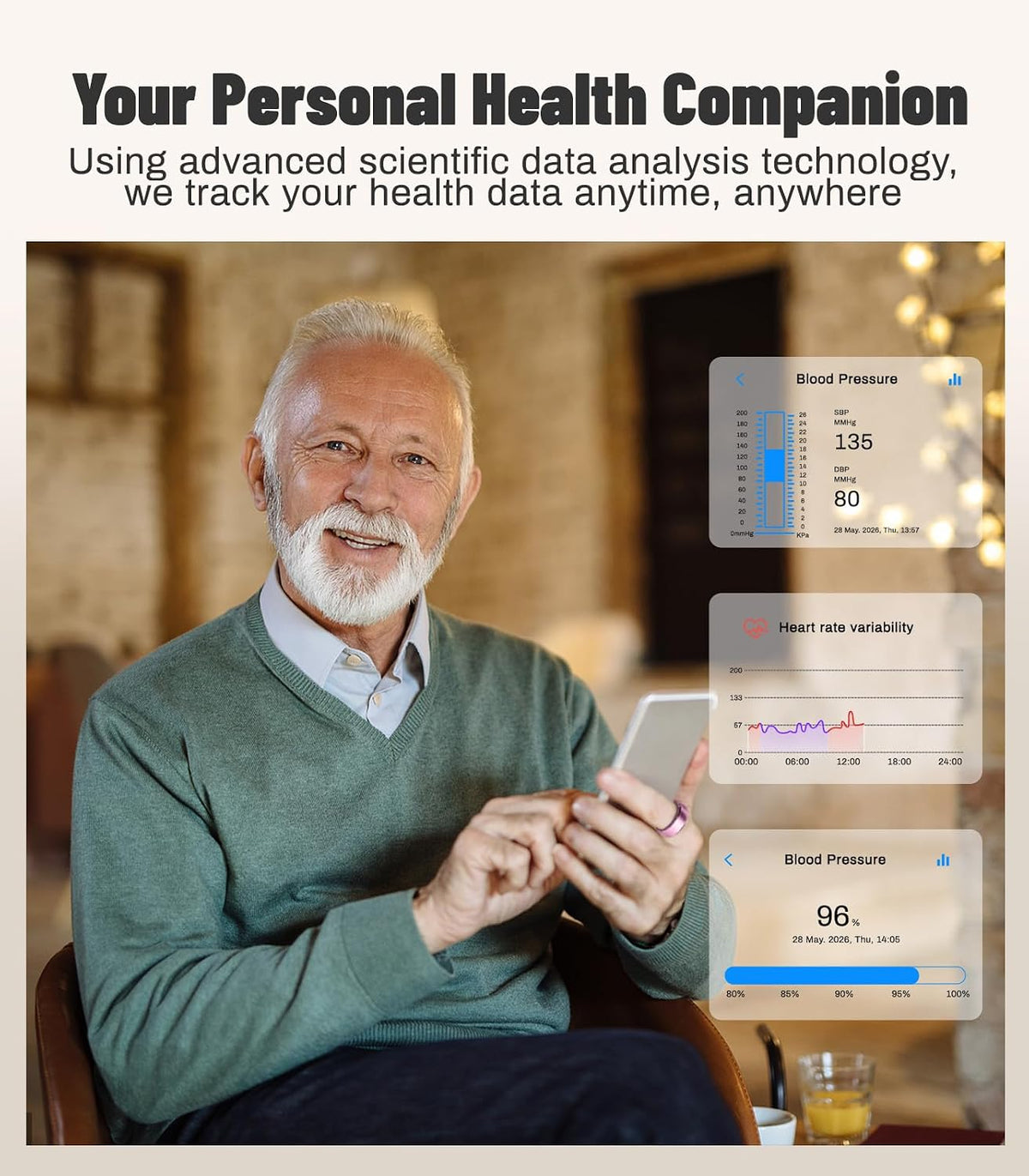 AI Smart Ring for Women Men, Health Ring with AI Health Analysis