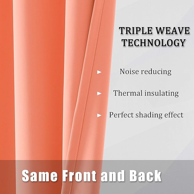 DUALIFE Extra Long 108 Inch Blackout Curtains Solid Grommet Thermal Insulated