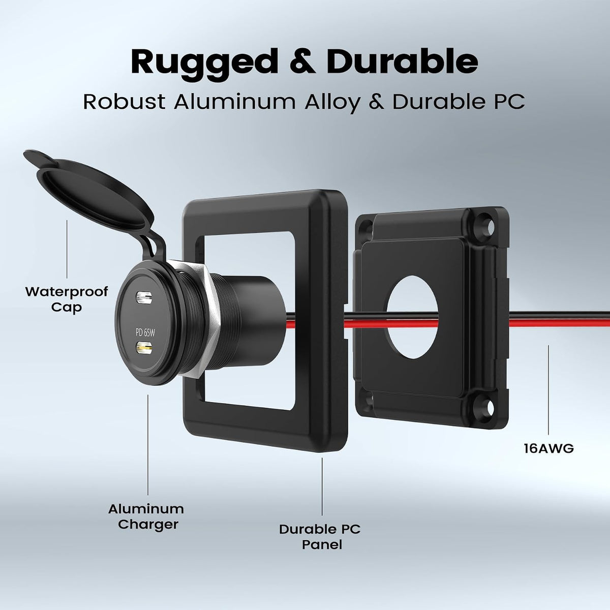 RV Dual USB C Outlet, 65W and 20W PD 3.0 USB Charging Station, 12V USB Charge...