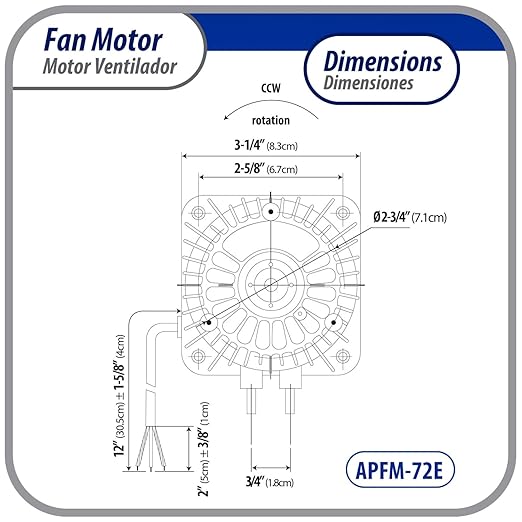 Appli Parts APFM-72E 7W refrigeration condenser and evaporator motor 220V 60Hz