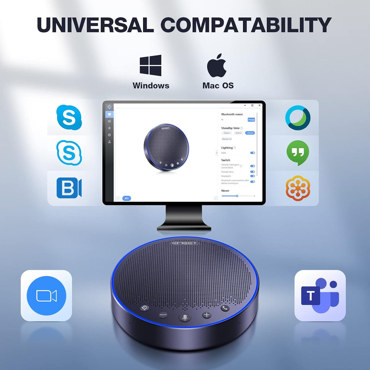 EMEET M3 Bluetooth Conference Speaker and Microphone, Zoom Certified