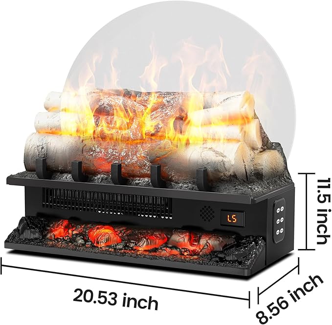 21" Freestanding Electric Fireplace Log Set