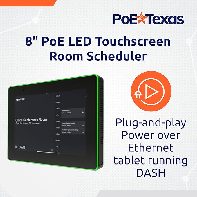 PoE Texas 8" Conference Room Scheduler