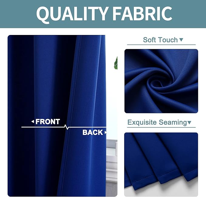 ChrisDowa Blackout Curtains 120 Inches Long 2 Panels Set