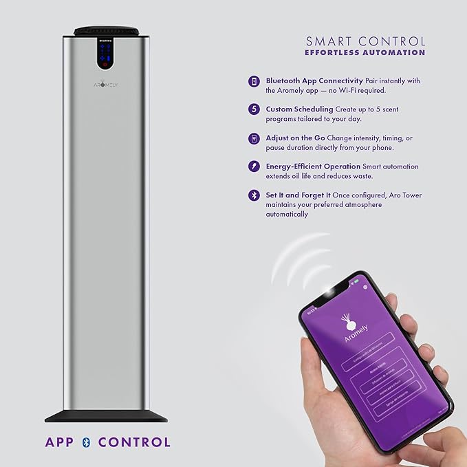 Aromely Smart Bluetooth Scent Diffuser, Aromatherapy Nebulizing Waterless