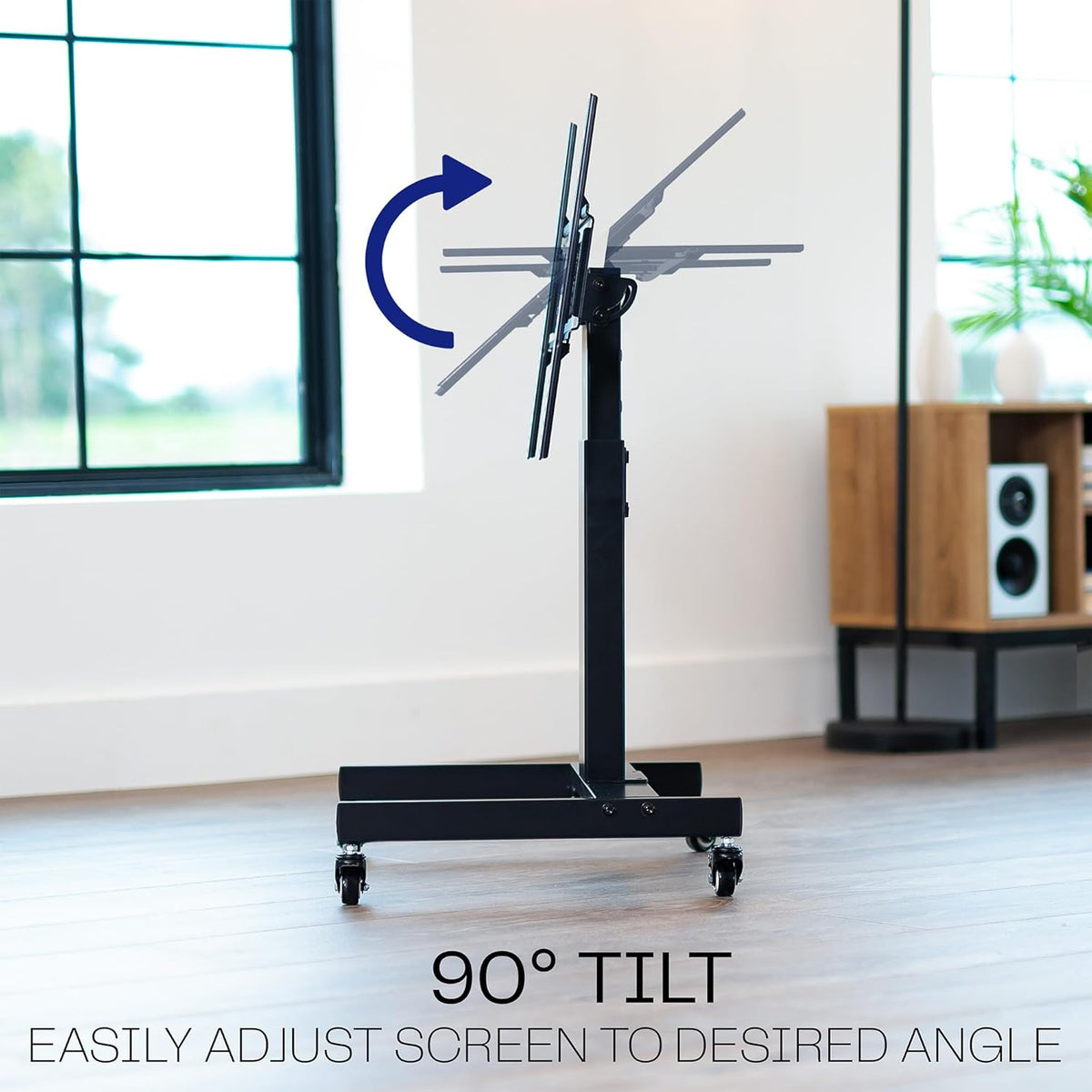VIVO Low Height Tilting Mobile TV Cart for 32-75 in Screens