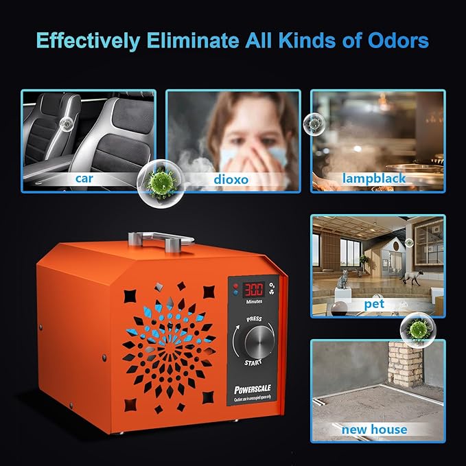 Powerscale Commercial Ozone Machine 250, 000mg/h Odor Removal Intelligent