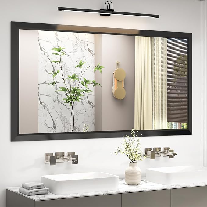 SMIROR Matte Black Bathroom Mirror