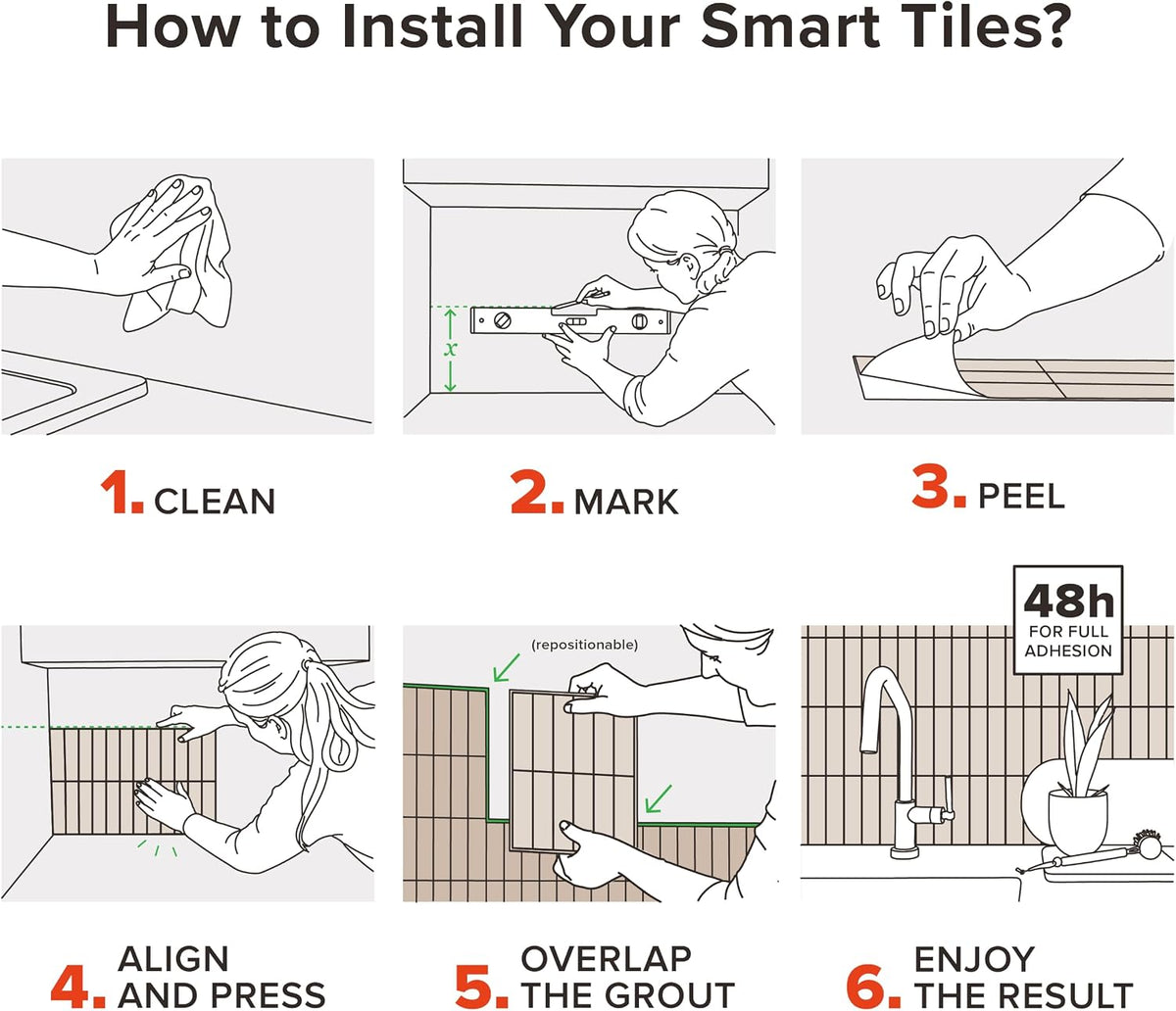 SMART TILES Peel and Stick Backsplash