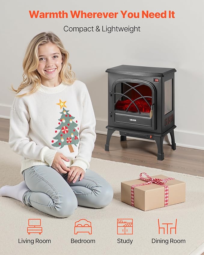 VEVOR 25.5inch Freestanding Fireplaces, 1500W 5120BTU Portable Electric