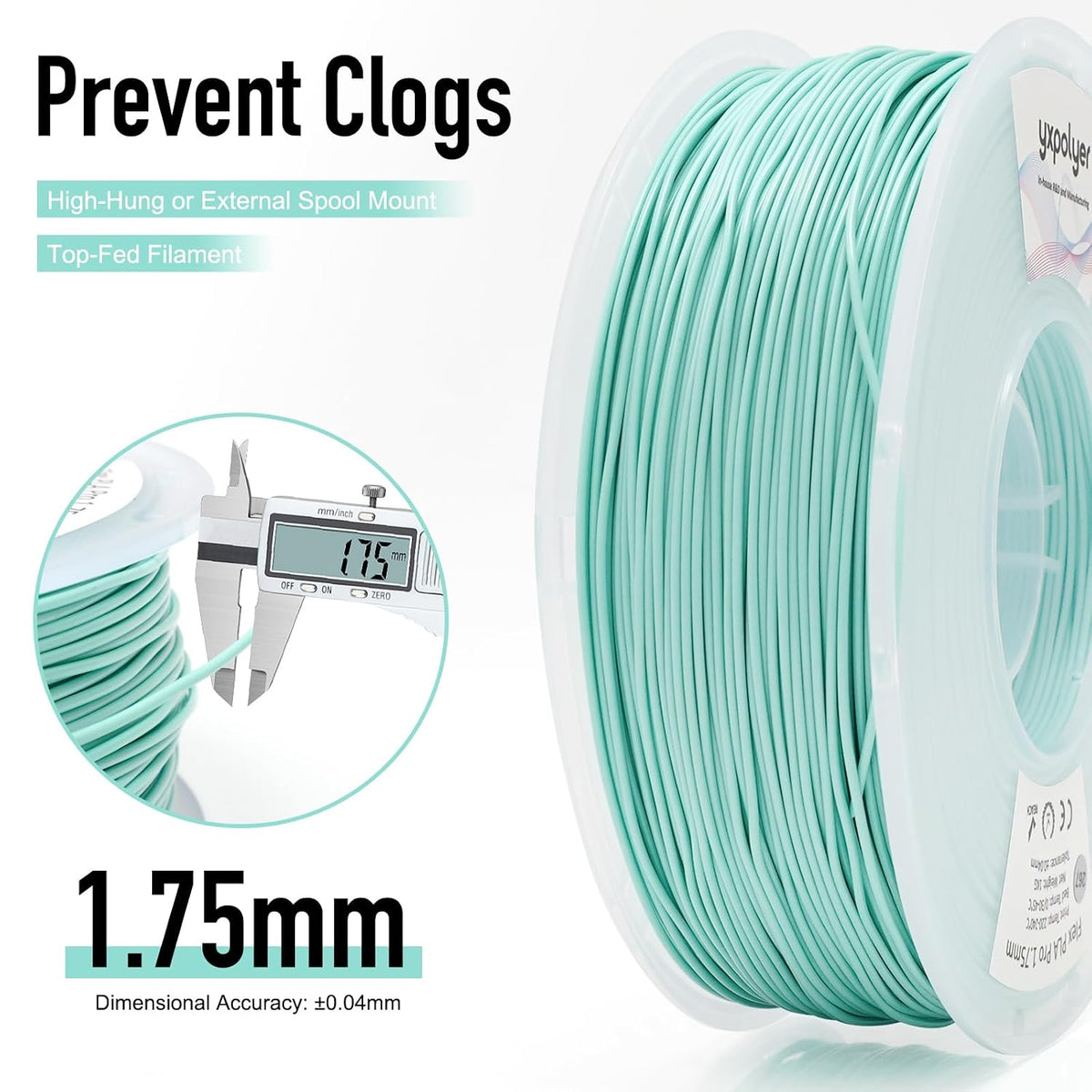 YXPOLYER Flexible PLA Food-Safe 92A Soft PLA 3D Printer Filament