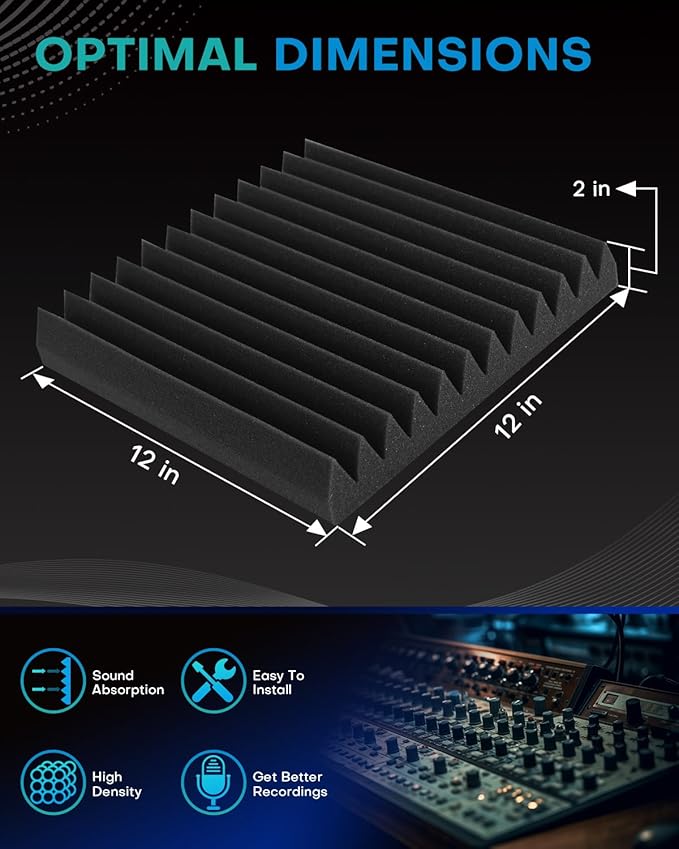 18 Pack Sound Proof Foam Panels