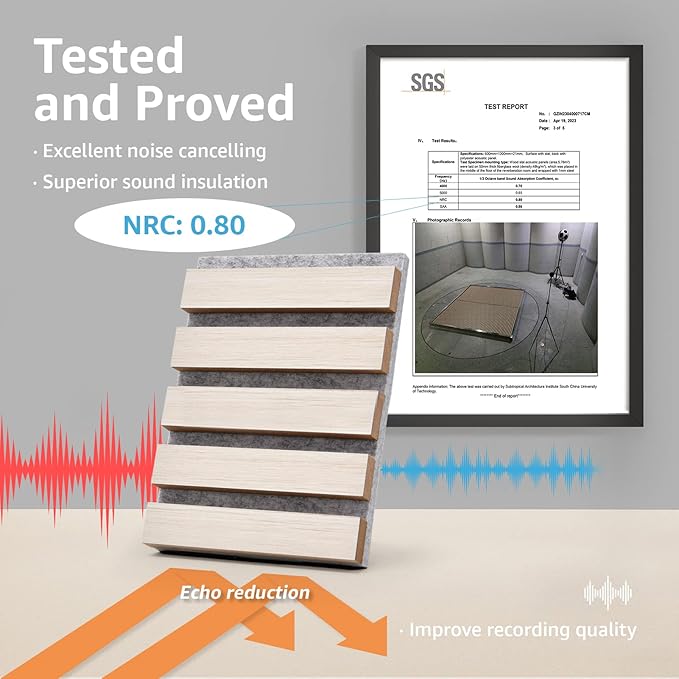 Art3d 2 Wood Slat Acoustic Panels (2-Pack)