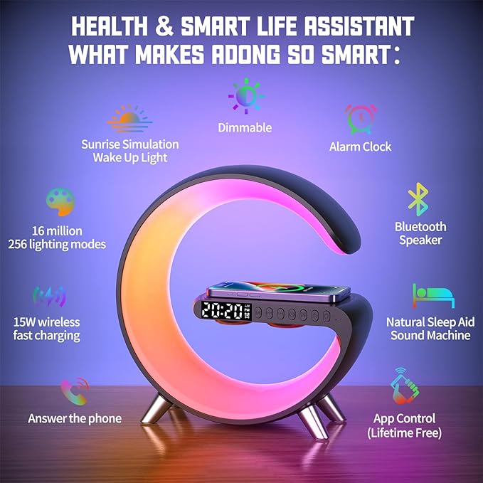 Smart Table Lamp, 15W Wireless Charger Station