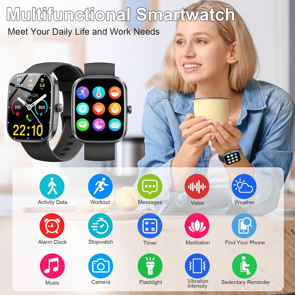 Smart Watch, 1.91" Smartwatch for Men Women (Answer/Make Call)