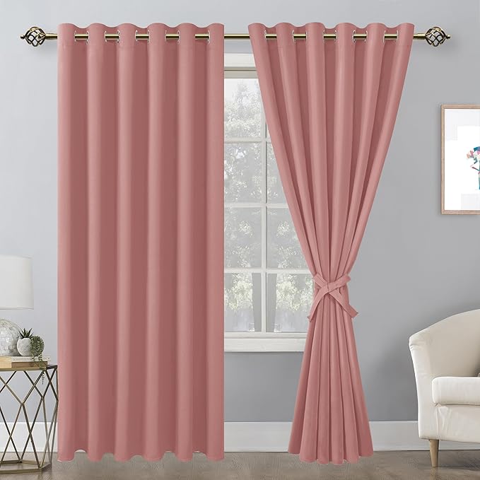 Hiasan Room Darkening Curtains for Bedroom, 70 x 84 Inches