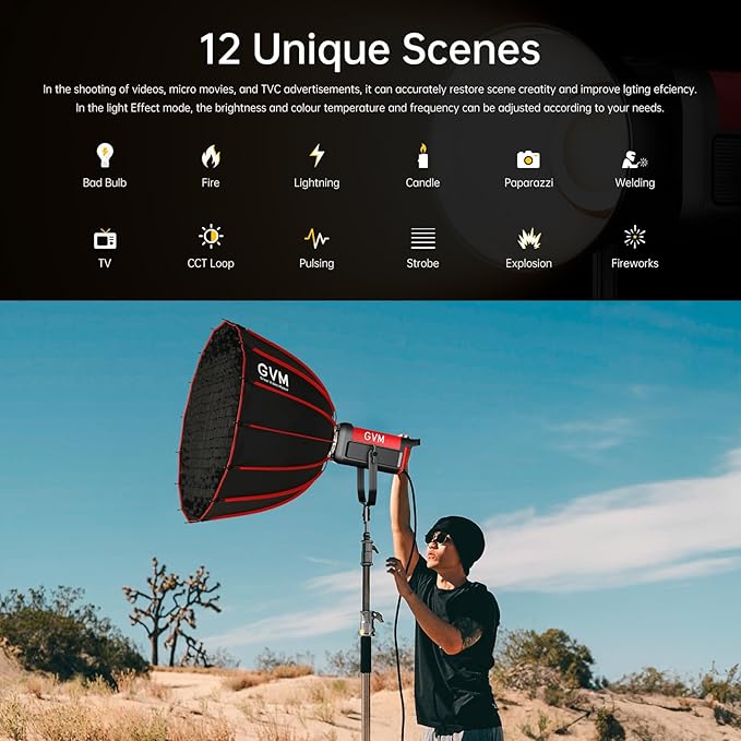GVM Video Lighting 300W Bi-Color Studio Lights kit