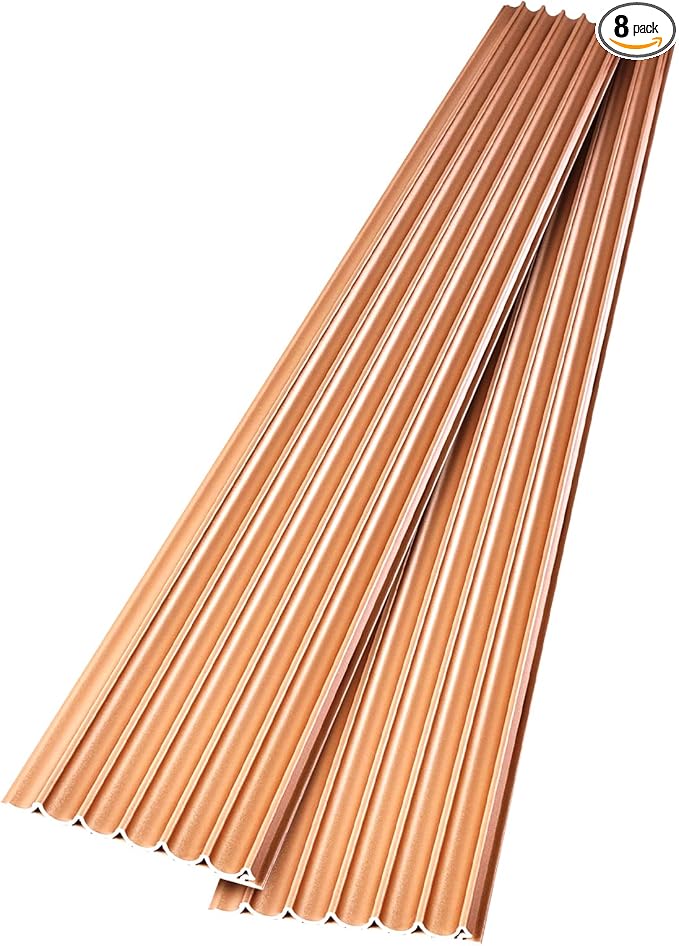Art3dwallpanels Slat Wall Paneling, 8 Pack Wavy Grain Panel Wall Slats
