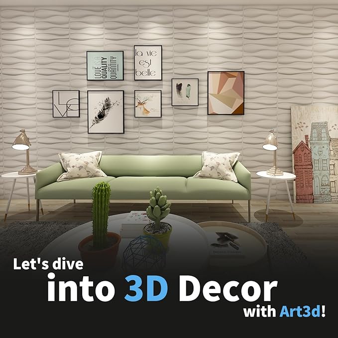 Art3d Decorative 3D Wall Panel, 32 Sq.FT PVC Interior Wall Decor