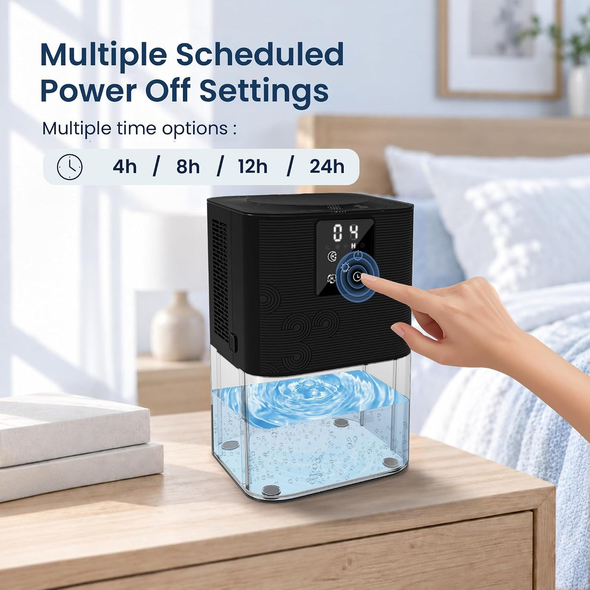 MTOX Dehumidifier for Home, 1000 Sq Ft, 3L Water Tank with Auto Shut-Off