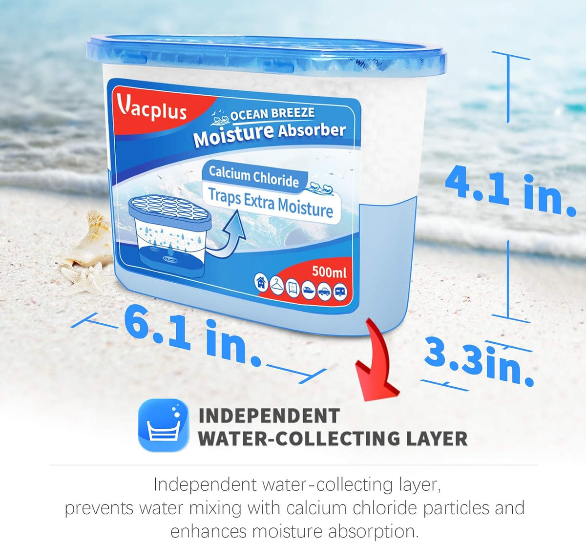 Vacplus Moisture Absorber, 10.5 OZ, Strong Absorption, Ocean Scent