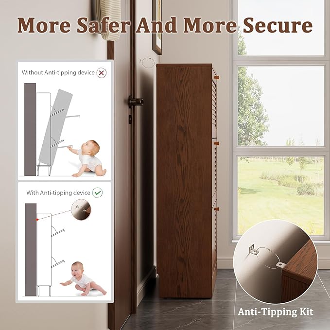 KungFuWood 31.4 W Soild Wood Shoe Storage Cabinet