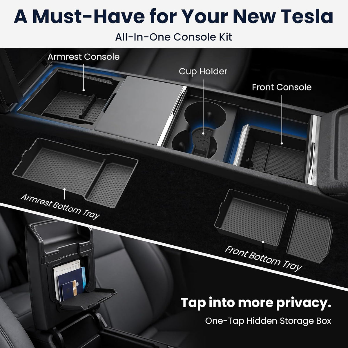 Tesla Model 3 9PCS Accessories Console Organizer 2024-2026 Highland