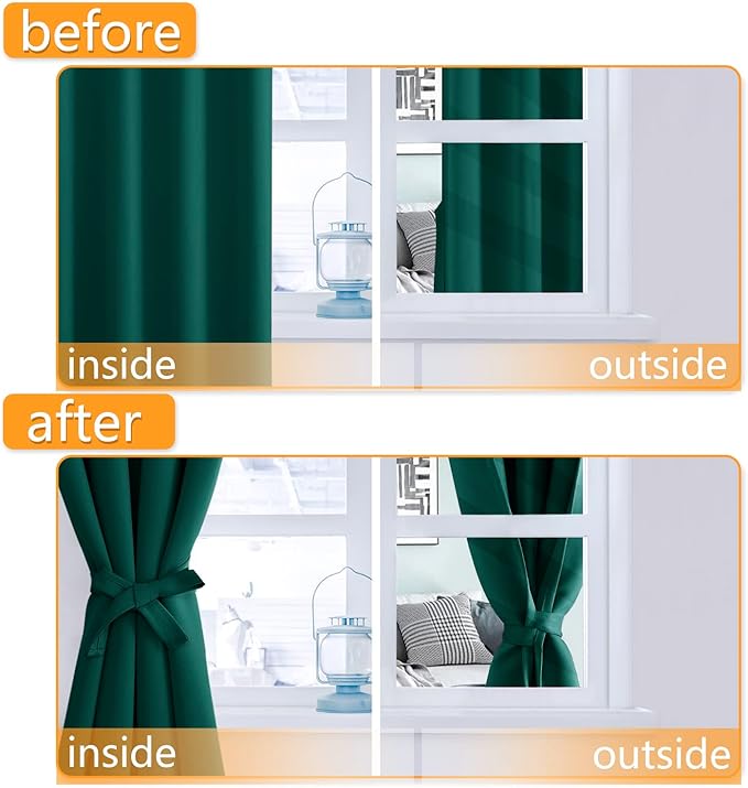 Hiasan Blackout Curtains for Bedroom, 52 x 96 Inches Long