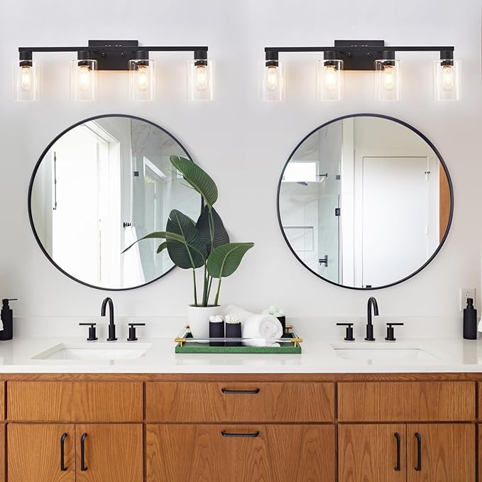 SOPEAS 4 Light Bathroom Vanity Light Fixtures, Bathroom Lighting Fixtures Over
