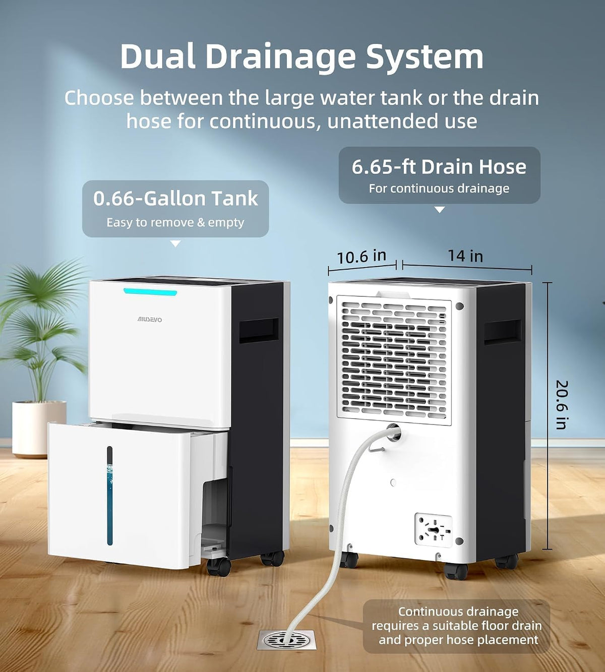 52 Pint Dehumidifier, 5000 Sq. ft Dehumidifier for Basement Large Room