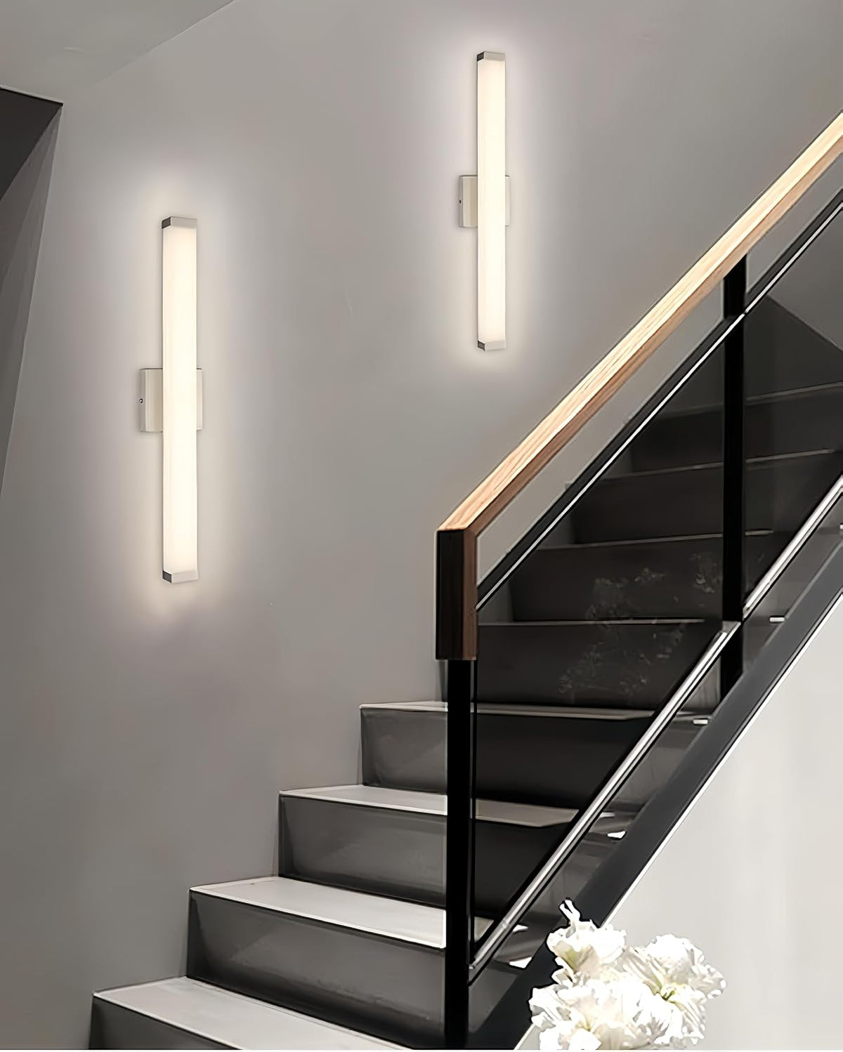 24" LED Bathroom Vanity Light14W Brushed Nickel 4000K Square