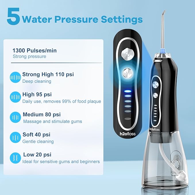 H2ofloss Water Dental Flosser Teeth Pick -Portable Oral Irrigator