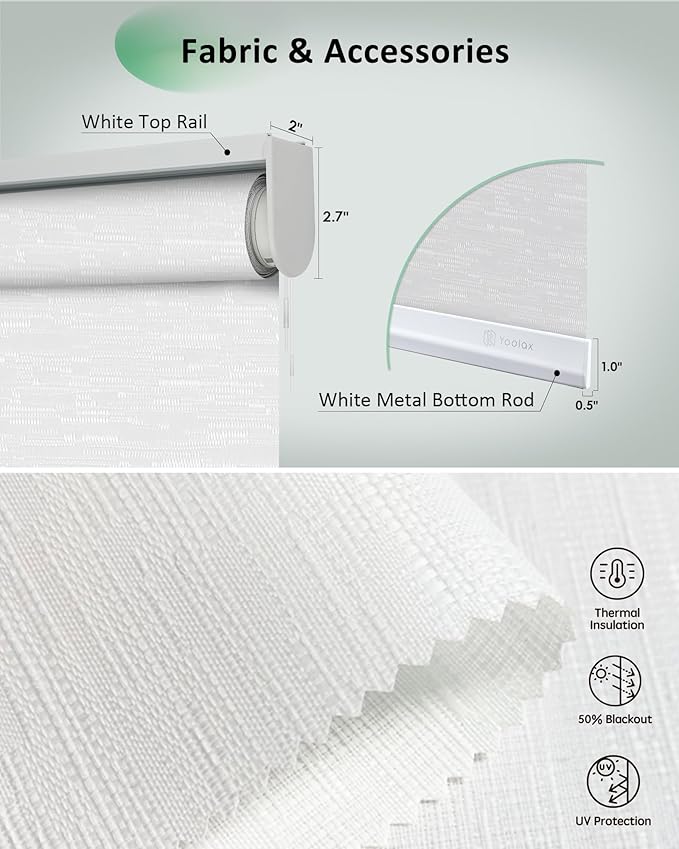 Yoolax Motorized Blinds App Control, Light Filtering Motorized Shades