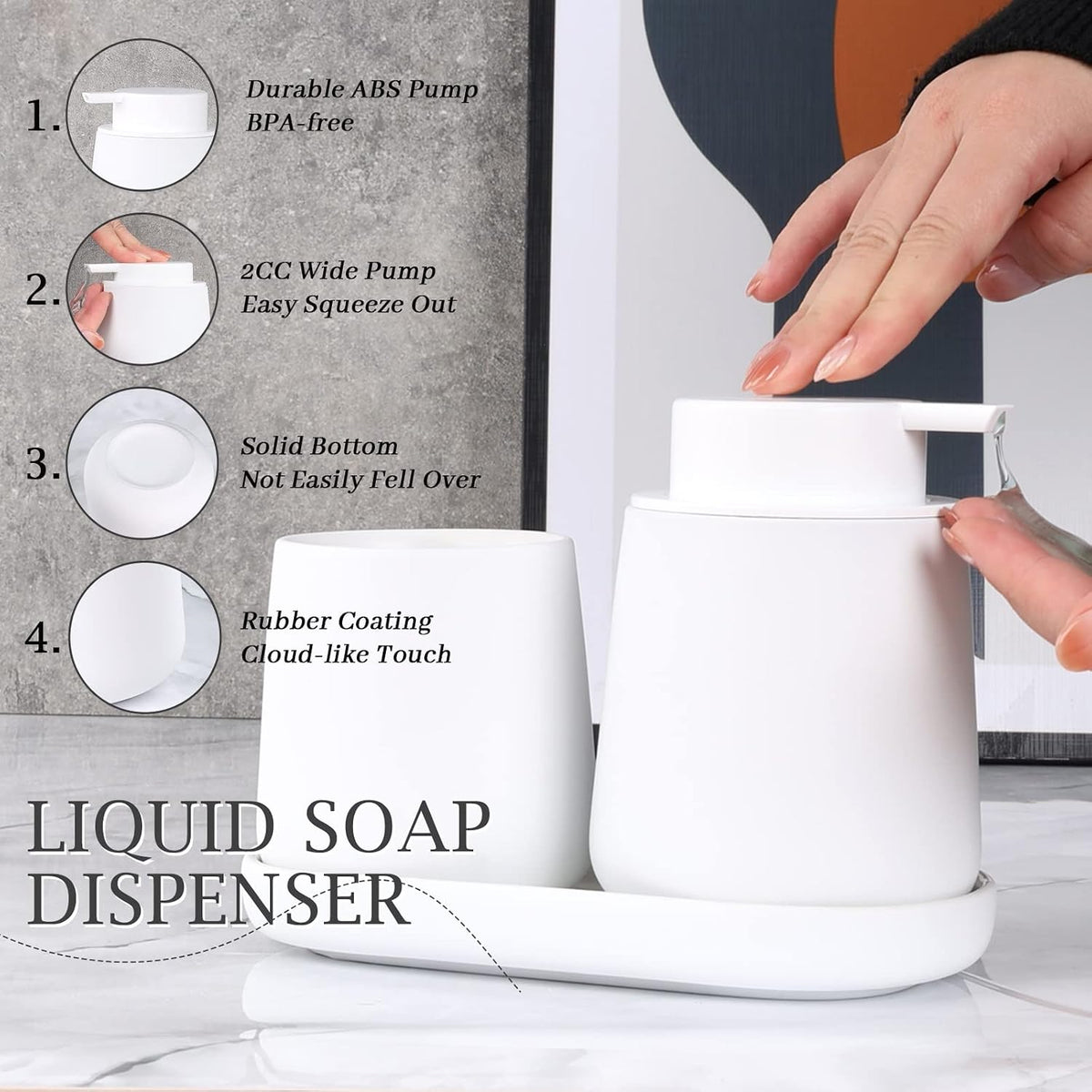 BosilunLife Ceramic Bathroom Accessories Set 3 Pcs