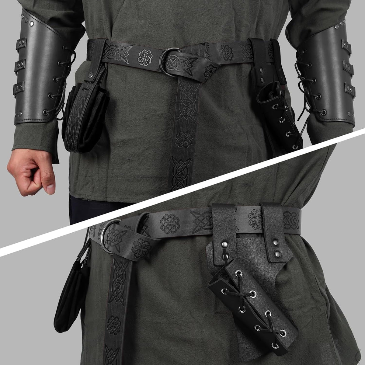 Renaissance Costume Accessories Men - Leather Armor Pauldron & Shoulder C...