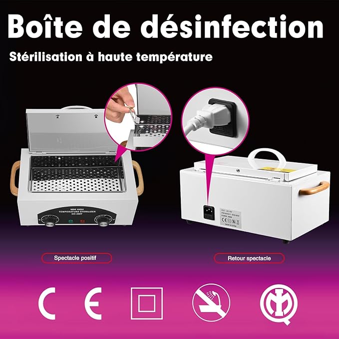 High Temperature Sterilizer Autoclave Machine 110V 300W Nail Tool Sterilizer