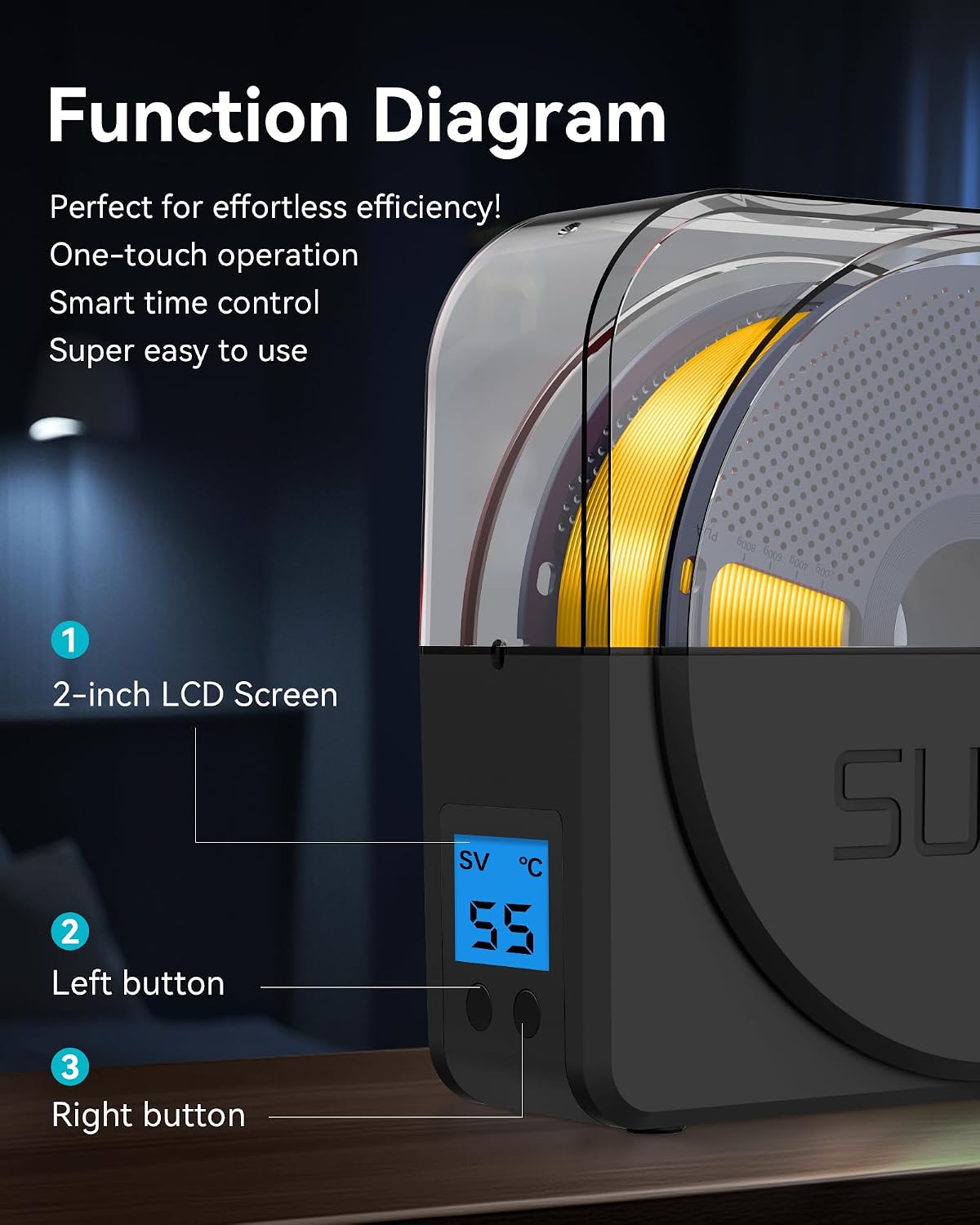 SUNLU Filament Dryer Box 2026 New Upgrade S1 Plus, Black