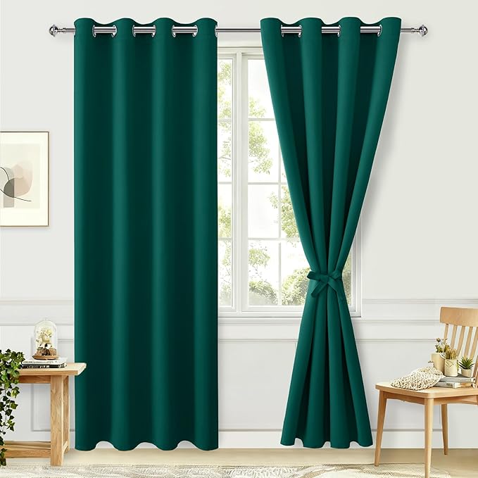 Hiasan Blackout Curtains for Bedroom, 52 x 96 Inches Long