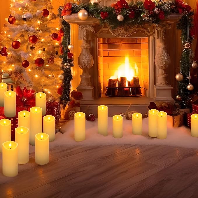 24 Pack Christmas Decoration Flickering Flameless Candles, Battery Operated